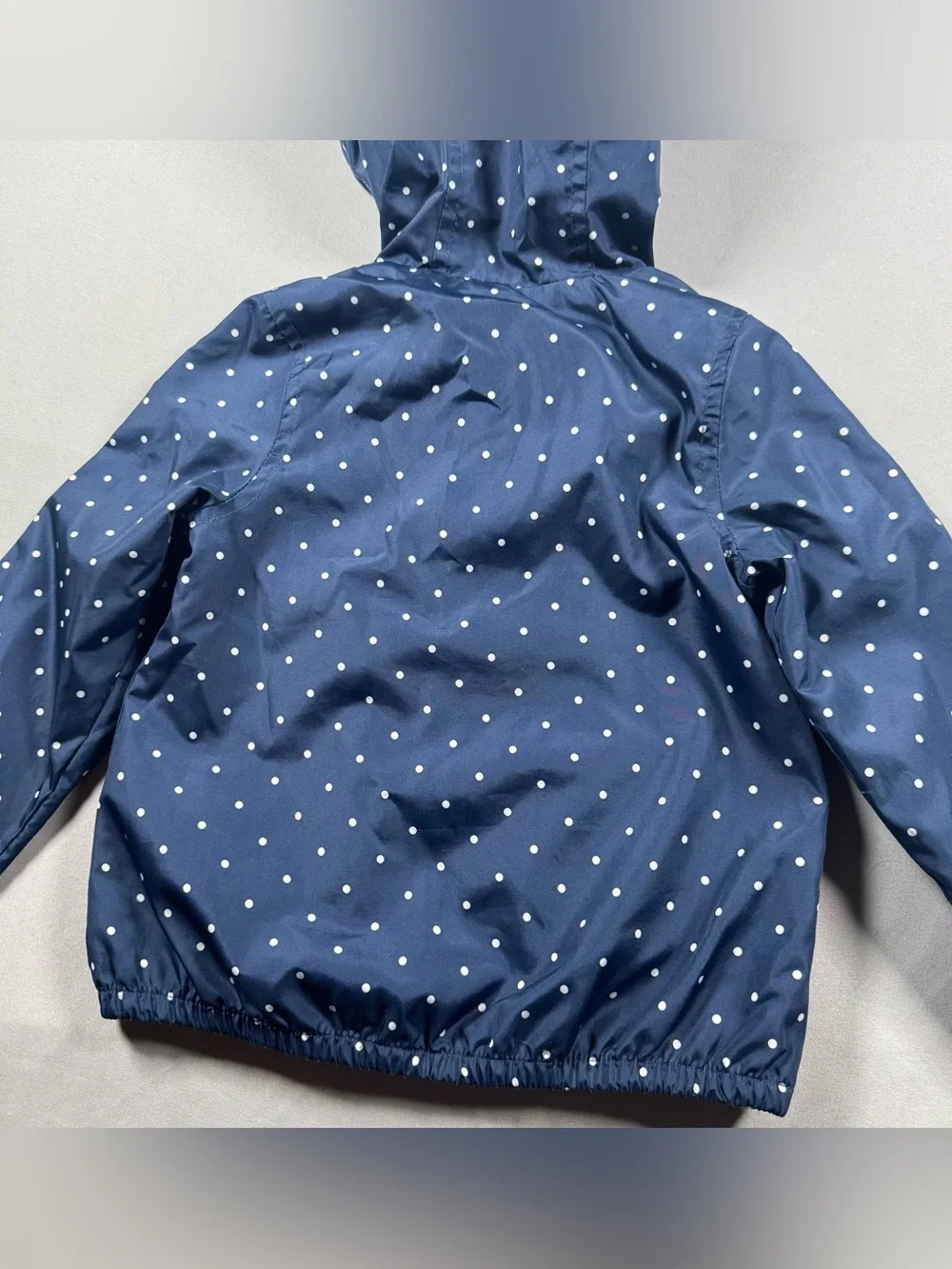 Carter's Toddler Girl 2T Navy Blue Pink Hooded Windbreaker Polka Dot Jacket